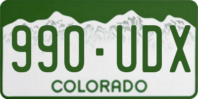 CO license plate 990UDX