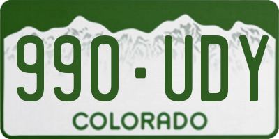 CO license plate 990UDY