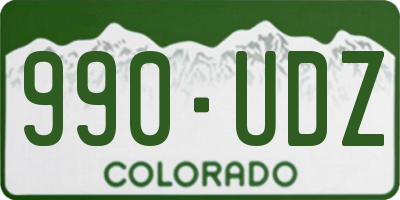 CO license plate 990UDZ
