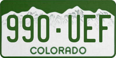 CO license plate 990UEF