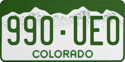 CO license plate 990UEO