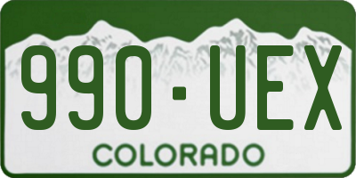 CO license plate 990UEX