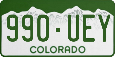 CO license plate 990UEY