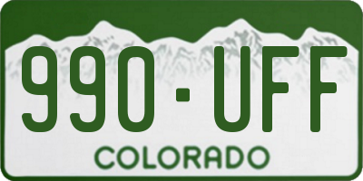 CO license plate 990UFF