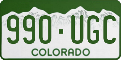 CO license plate 990UGC