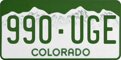 CO license plate 990UGE