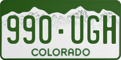 CO license plate 990UGH