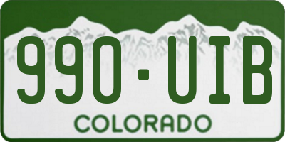 CO license plate 990UIB