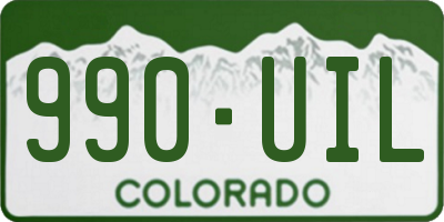CO license plate 990UIL
