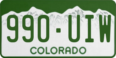 CO license plate 990UIW