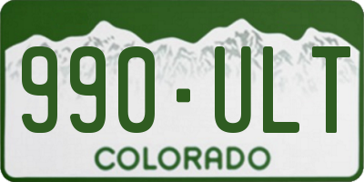 CO license plate 990ULT