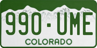 CO license plate 990UME