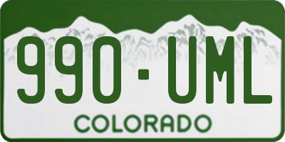 CO license plate 990UML