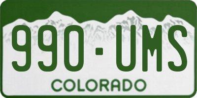 CO license plate 990UMS