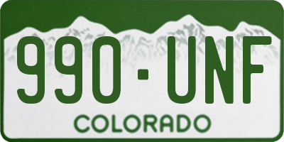 CO license plate 990UNF