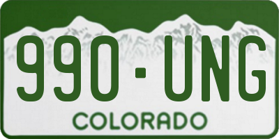 CO license plate 990UNG