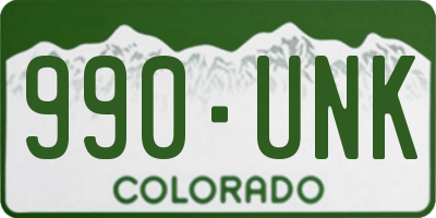 CO license plate 990UNK