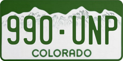 CO license plate 990UNP