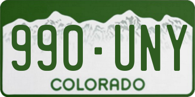 CO license plate 990UNY