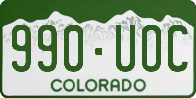 CO license plate 990UOC