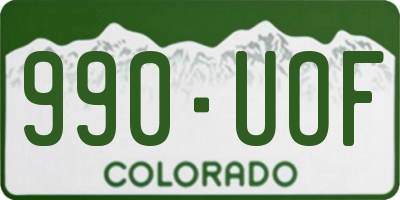 CO license plate 990UOF