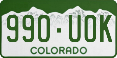 CO license plate 990UOK