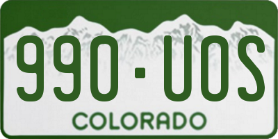 CO license plate 990UOS