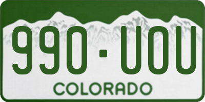 CO license plate 990UOU