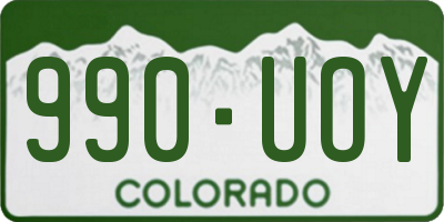 CO license plate 990UOY