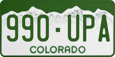 CO license plate 990UPA