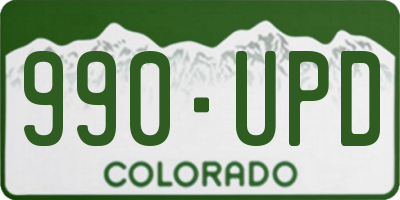 CO license plate 990UPD