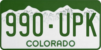CO license plate 990UPK