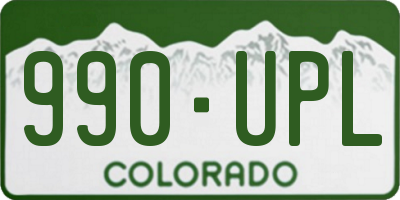 CO license plate 990UPL