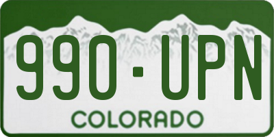 CO license plate 990UPN