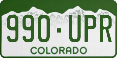 CO license plate 990UPR