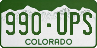 CO license plate 990UPS