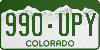 CO license plate 990UPY