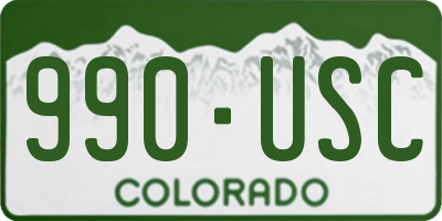 CO license plate 990USC