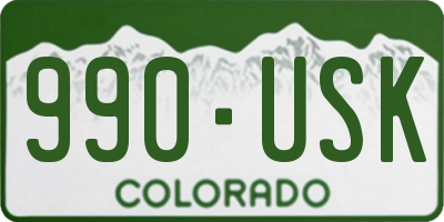CO license plate 990USK