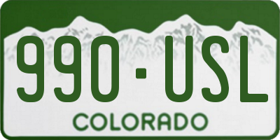 CO license plate 990USL