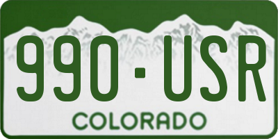 CO license plate 990USR