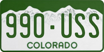CO license plate 990USS