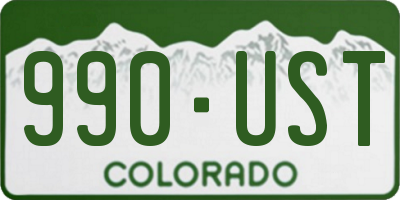 CO license plate 990UST