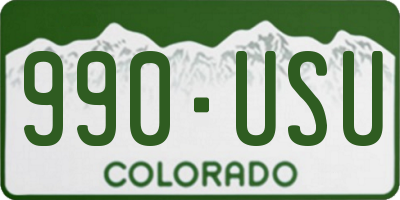 CO license plate 990USU