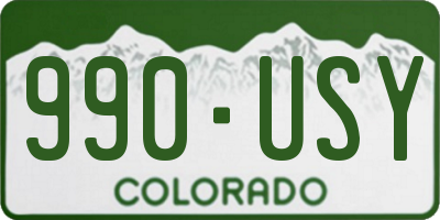 CO license plate 990USY