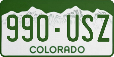 CO license plate 990USZ