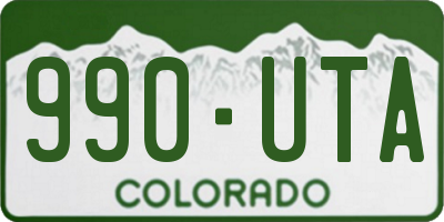 CO license plate 990UTA