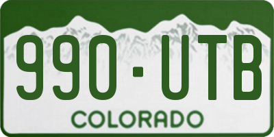 CO license plate 990UTB