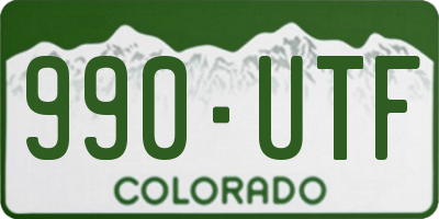 CO license plate 990UTF