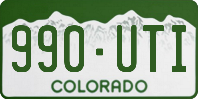 CO license plate 990UTI